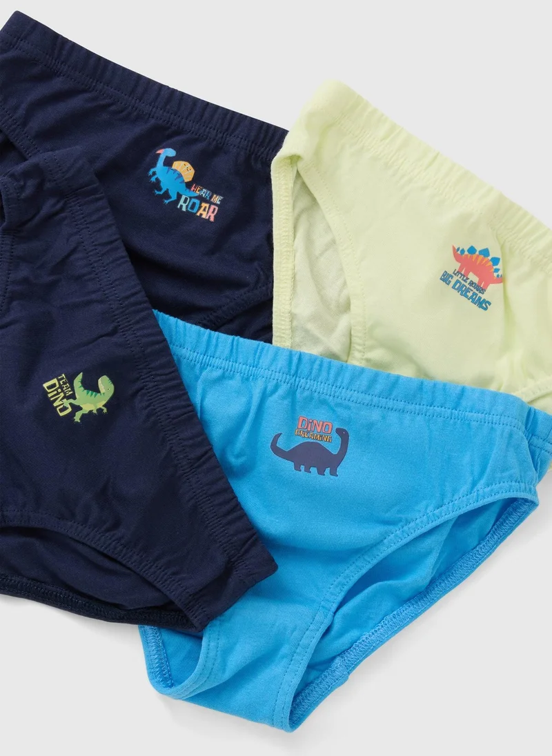 Matalan 7 Pack Boys Multicolour Dino Briefs
